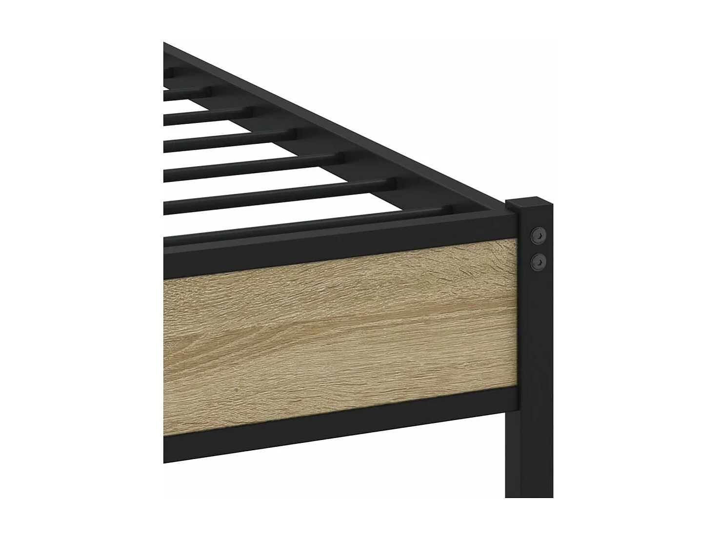 Cadre de lit en métal sans matelas chêne sonoma 140x190 cm