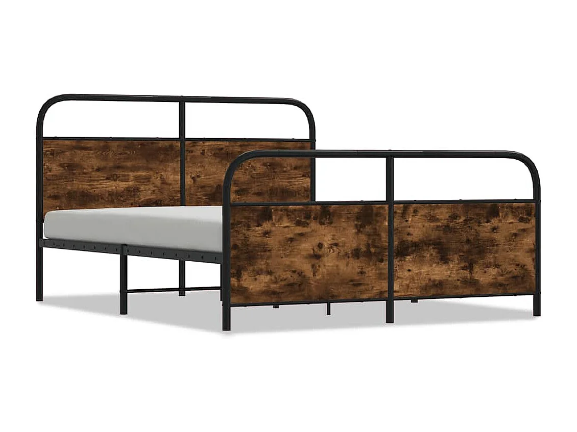 Estructura de cama sin colchón metal roble ahumado 183x213 cm