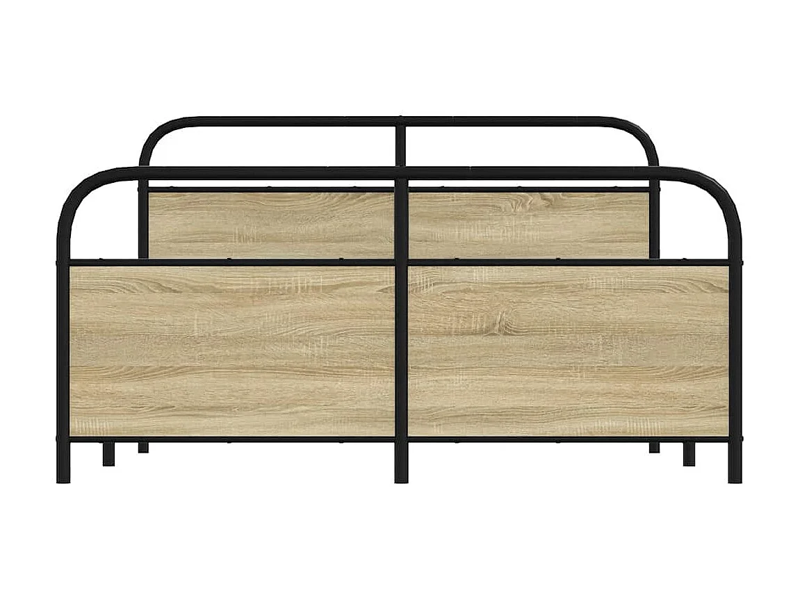Estructura de cama sin colchón metal roble Sonoma 160x200 cm
