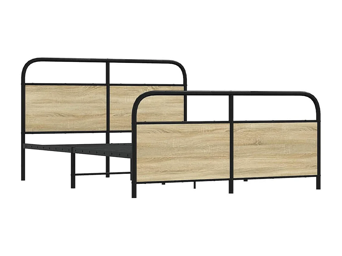 Estructura de cama sin colchón metal roble Sonoma 160x200 cm