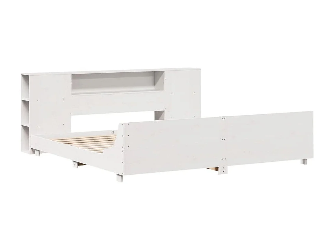 Cadre de lit sans matelas blanc 180x200 cm bois massif de pin