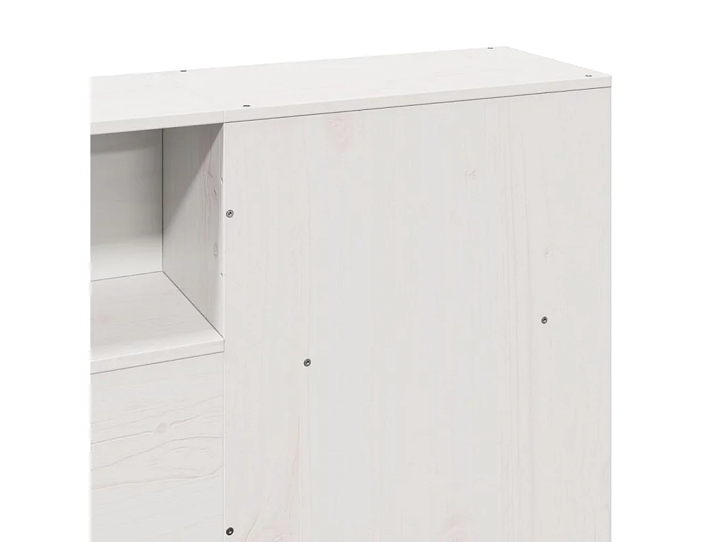 Cadre de lit sans matelas blanc 180x200 cm bois massif de pin