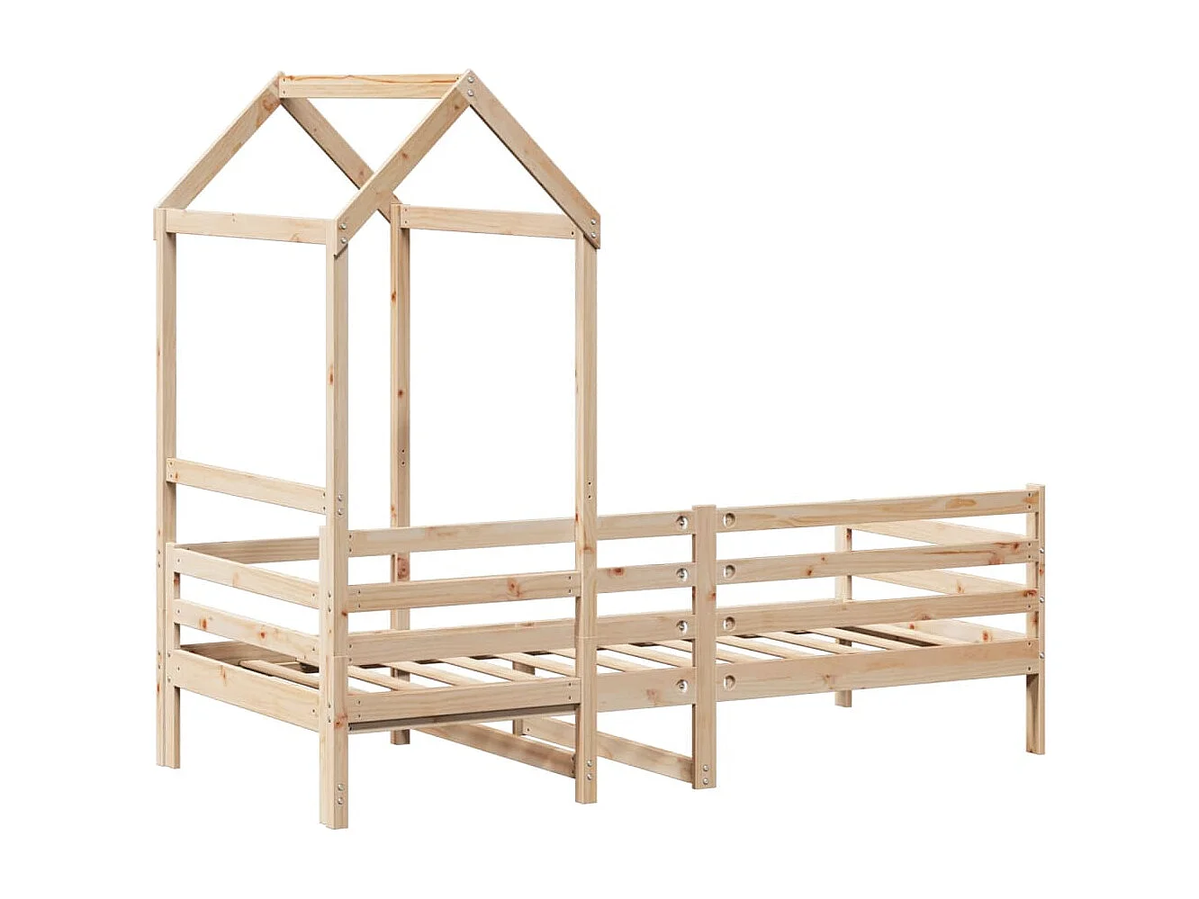 Sofá-cama com telhado 90x200 cm madeira de pinho maciça