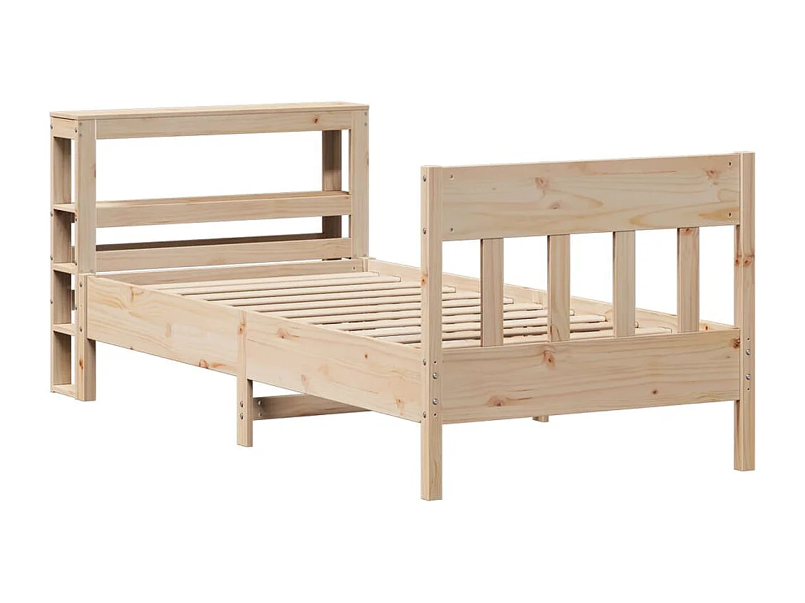 Estructura de cama sin colchón madera maciza pino 75x190 cm