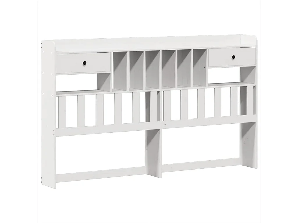 Cama con estantería sin colchón madera maciza blanca 180x200 cm