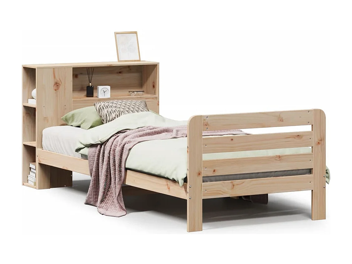 Estructura de cama sin colchón madera maciza de pino 90x200 cm