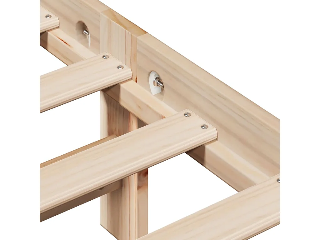 Estructura de cama sin colchón madera maciza de pino 90x200 cm