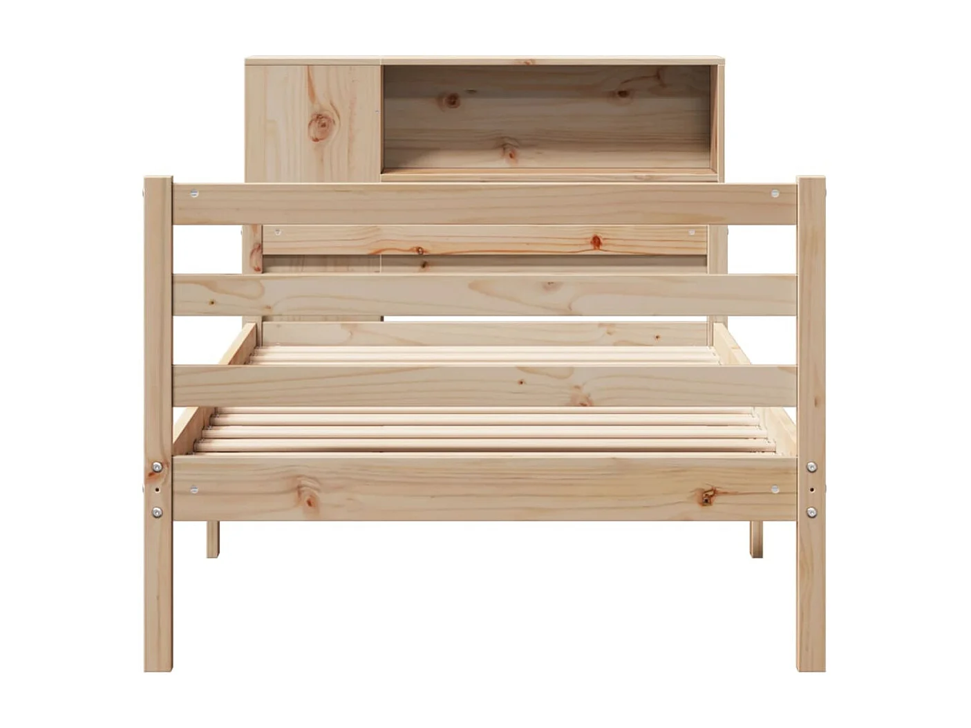 Lit bibliothèque sans matelas 100x200 cm bois massif de pin