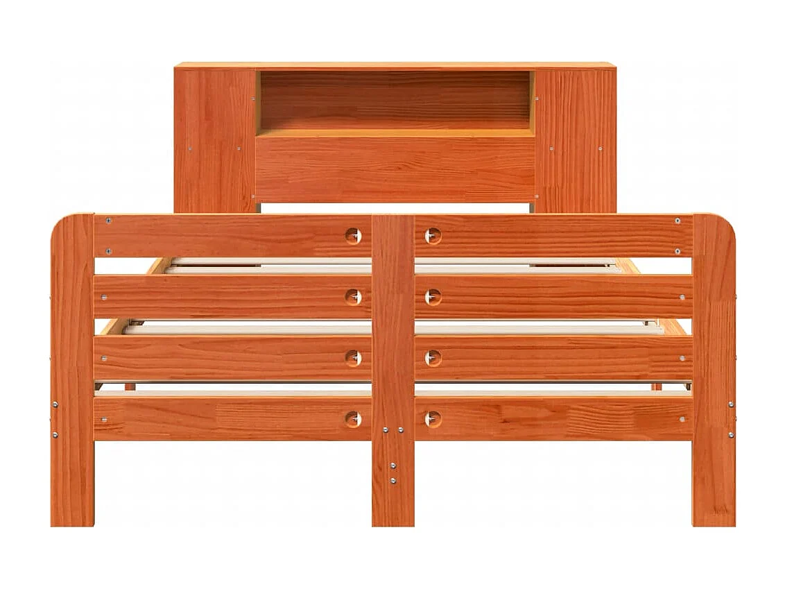 Cadre de lit sans matelas cire marron 120x190cm bois pin massif