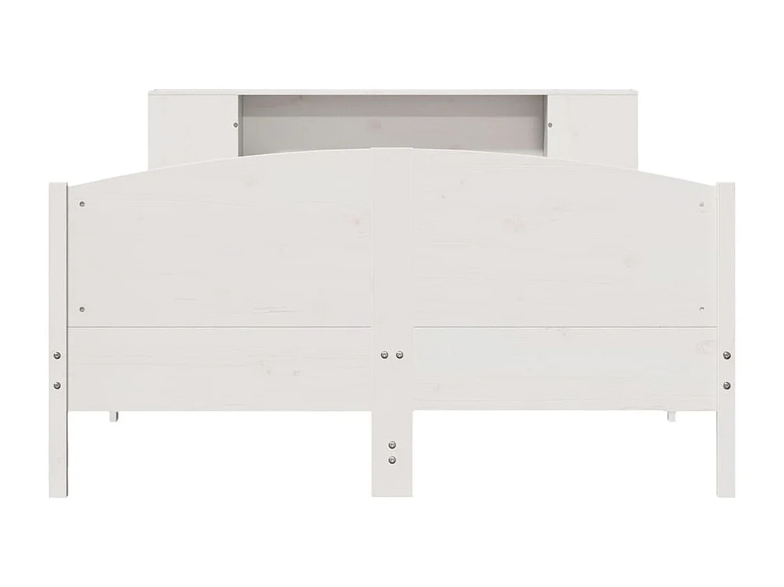 Cama con estantería sin colchón madera maciza blanca 120x190 cm