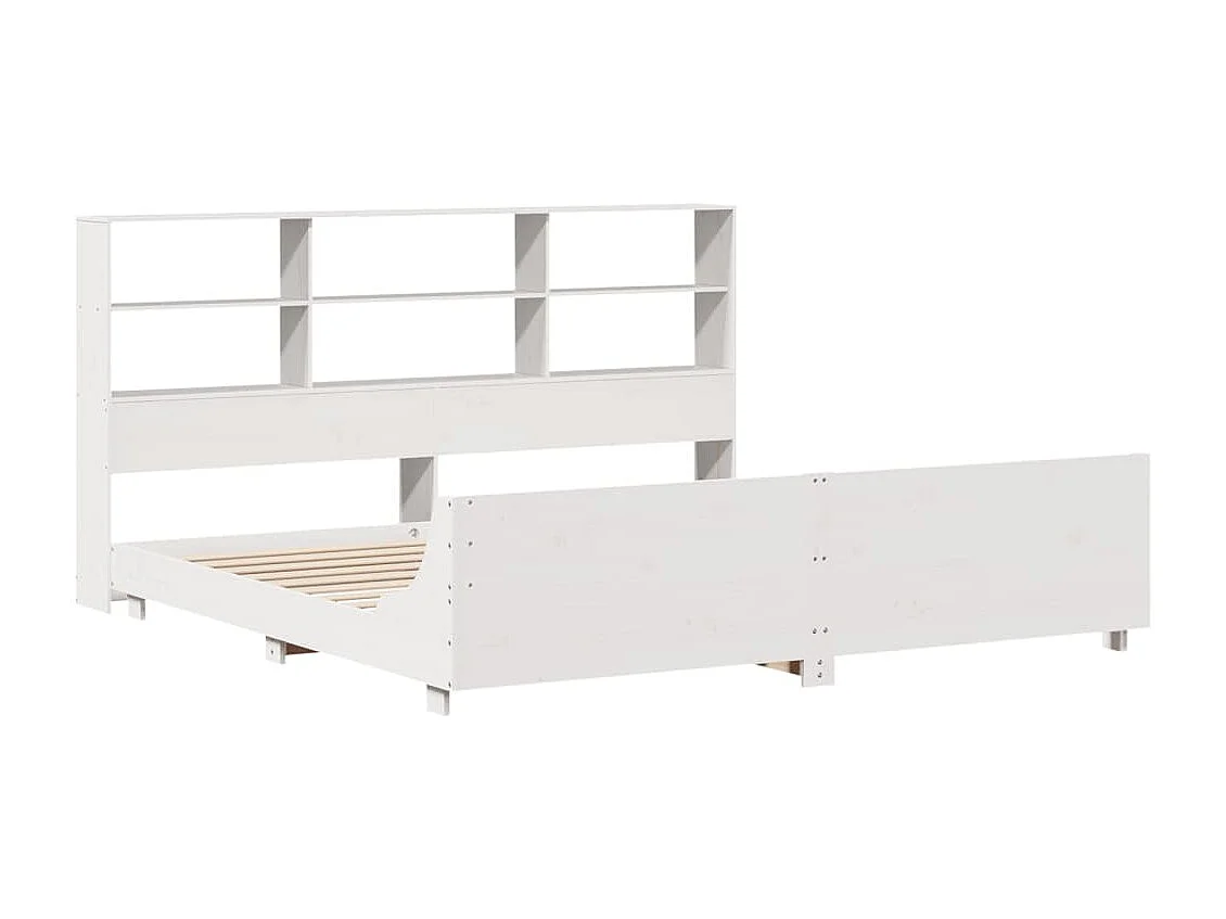 Cadre de lit sans matelas blanc 180x200 cm bois massif de pin
