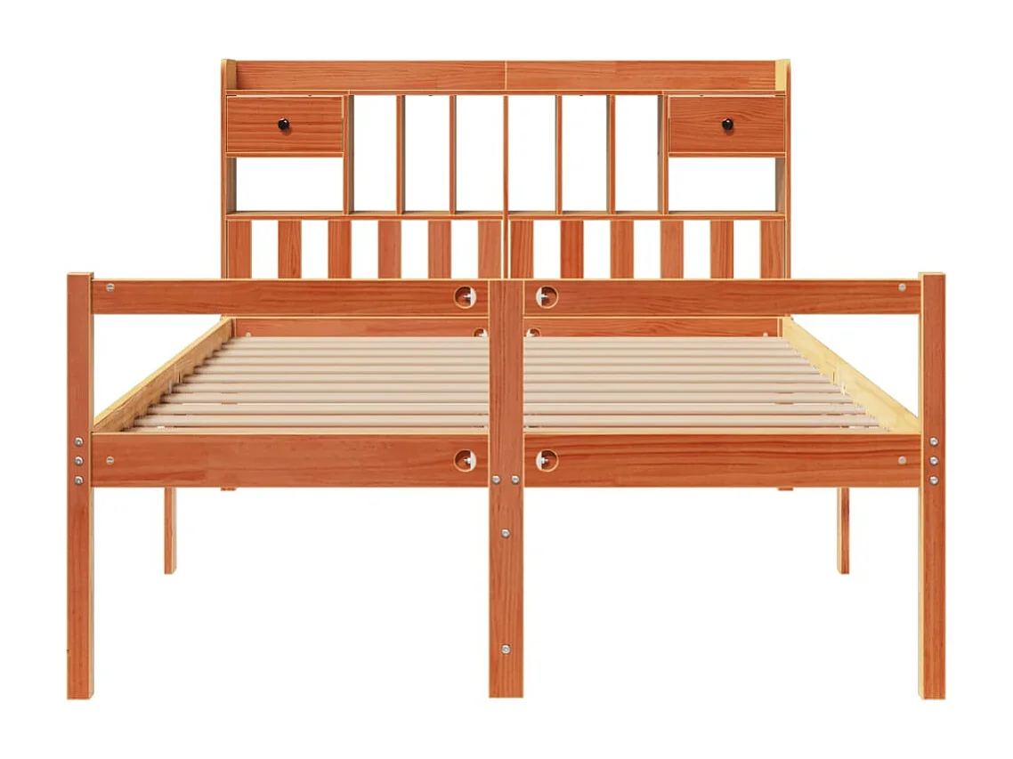 Cama com estante sem colchão 150x200 cm pinho maciço