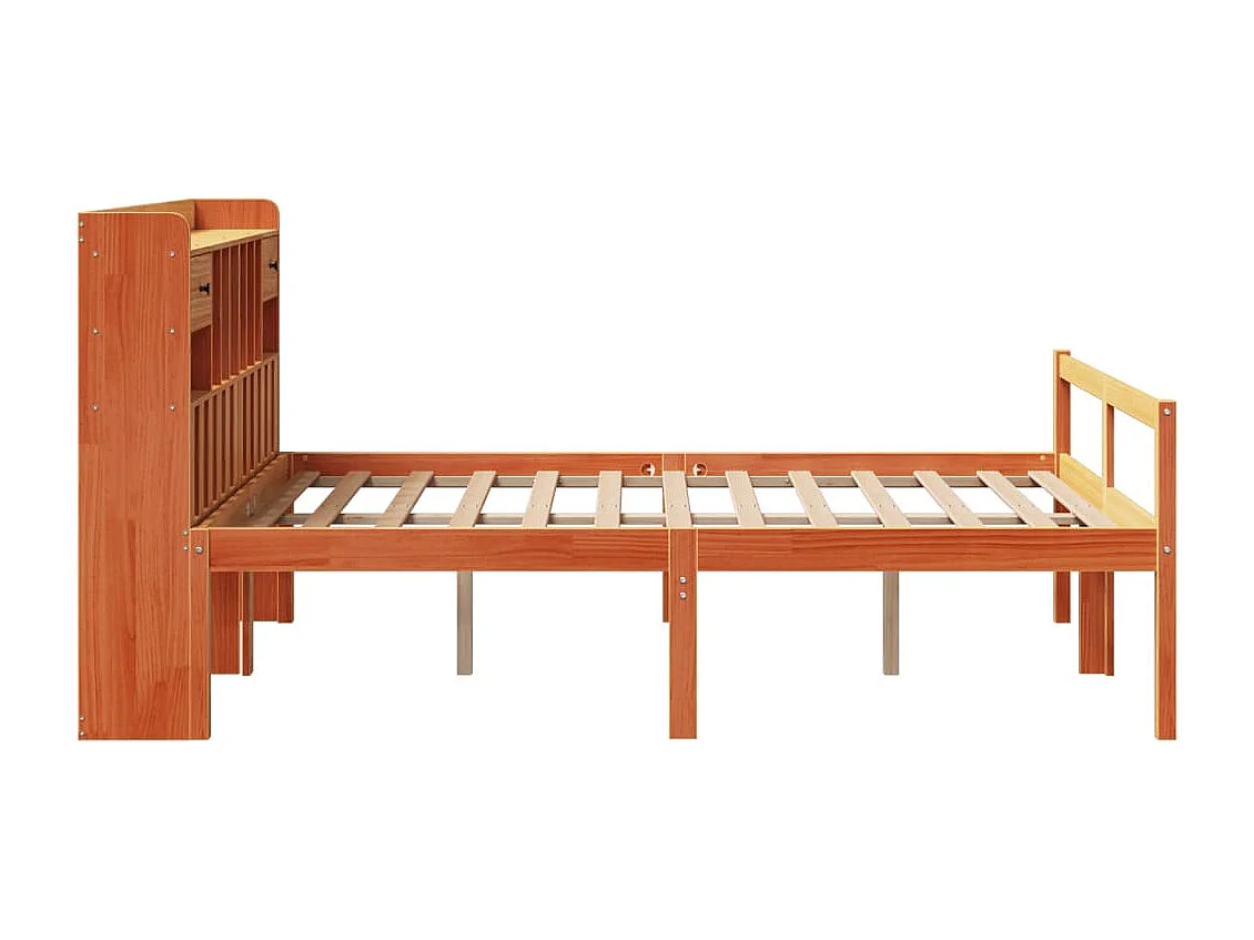 Cama com estante sem colchão 150x200 cm pinho maciço