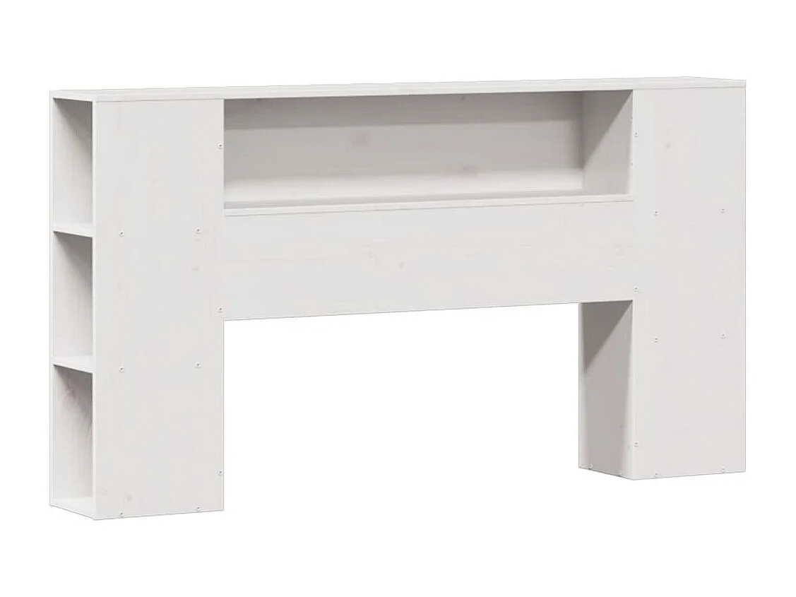 Cama con estantería sin colchón madera maciza blanca 120x200 cm