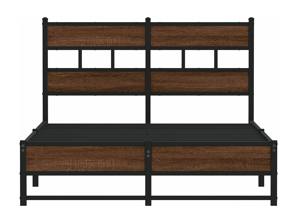 Estrutura de cama sem colchão 120x190cm metal carvalho castanho