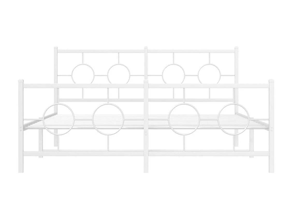 Estructura cama metal con cabecero y estribo blanco 160x200 cm