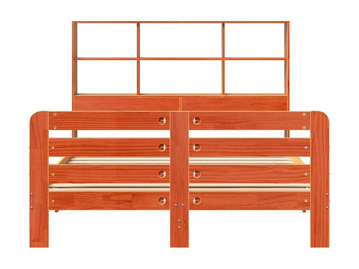 Cadre de lit sans matelas cire marron 140x200cm bois pin massif