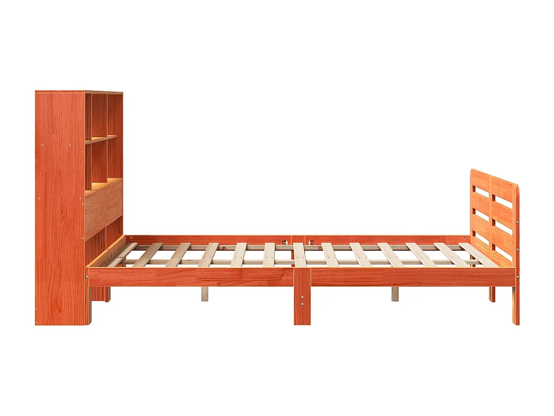 Cadre de lit sans matelas cire marron 140x200cm bois pin massif