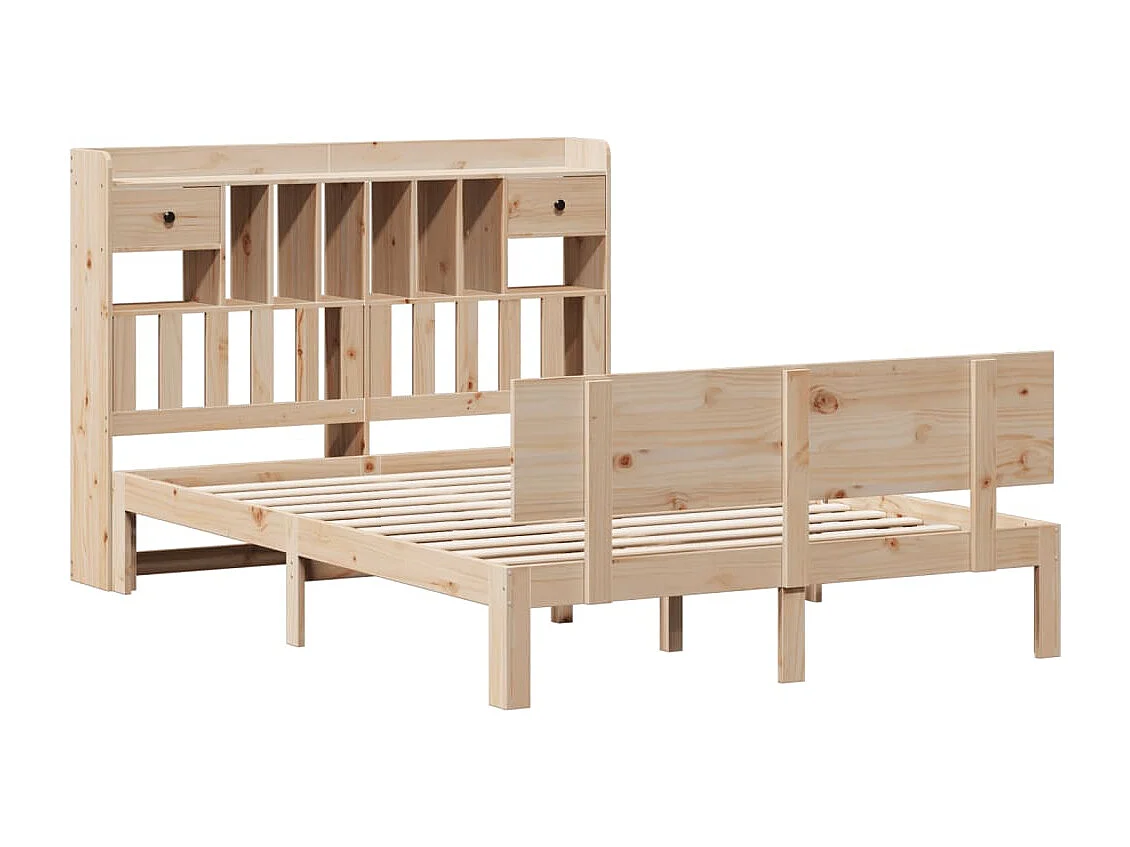 Cama com estante sem colchão 140x200 cm pinho maciço