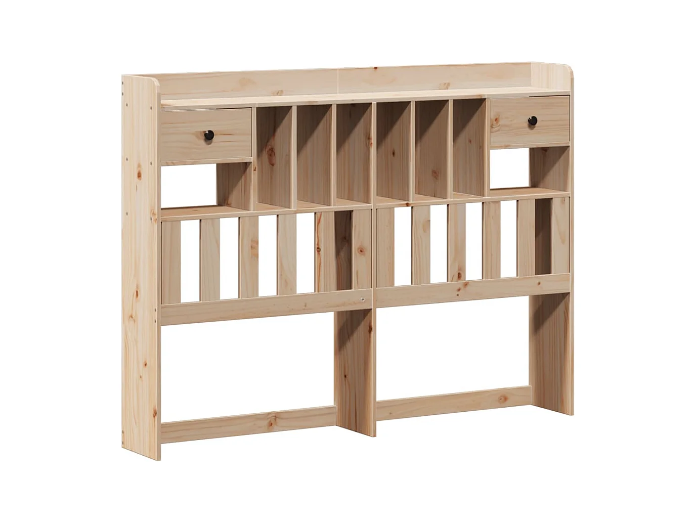 Lit bibliothèque sans matelas 150x200 cm bois massif de pin