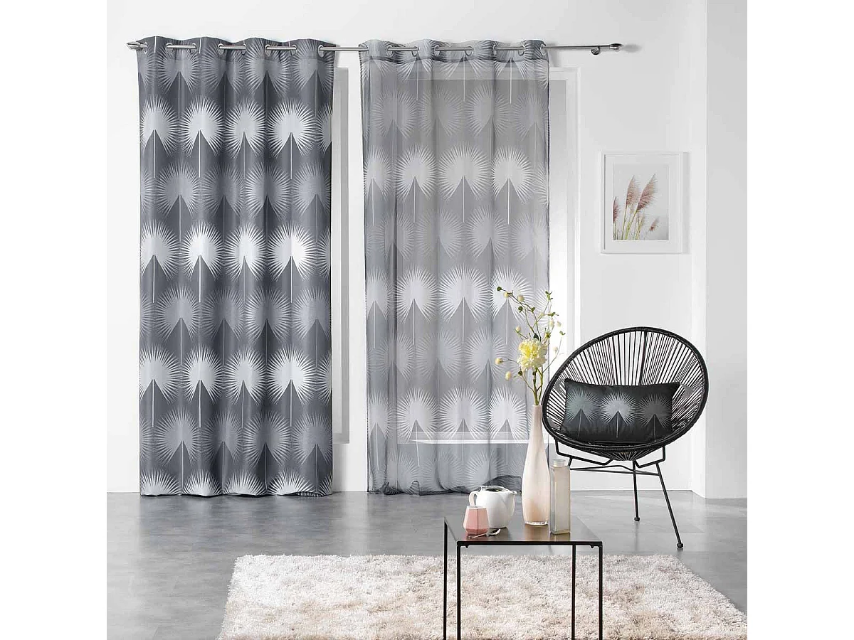 Rideau à Œillets "Galiane" 140x260cm Anthracite