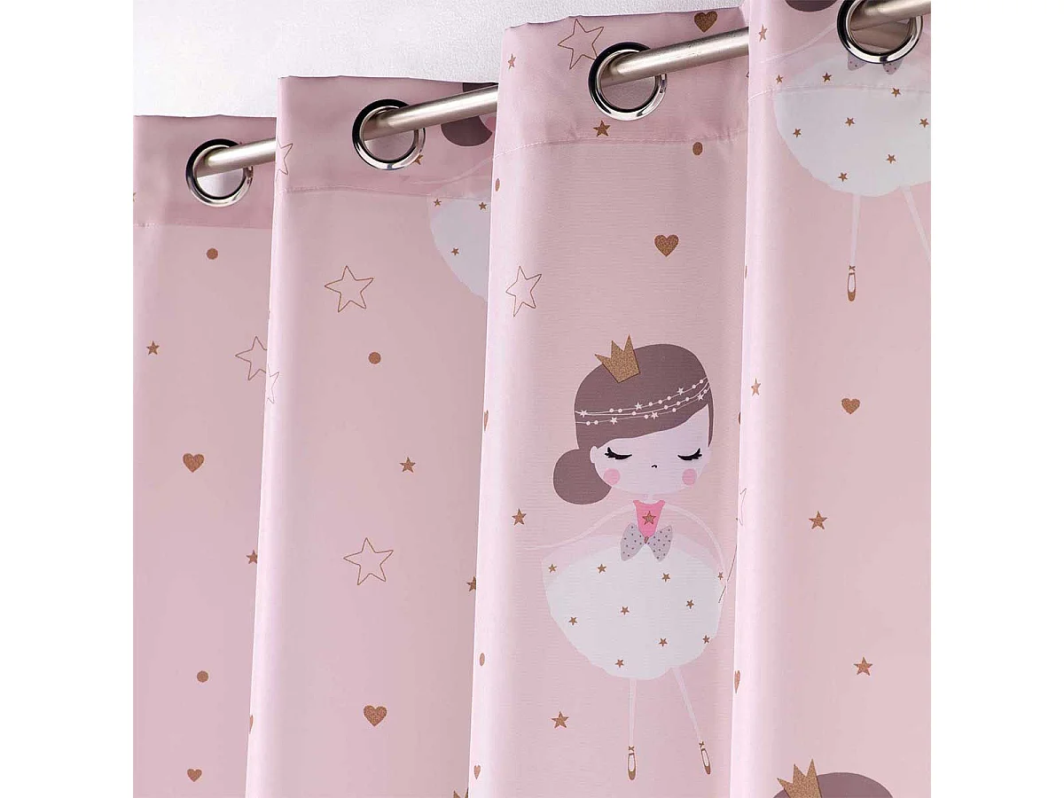 Rideau à Œillets "Petite Princesse" 140x260cm Rose