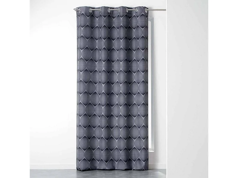 Rideau à Oeillets "Geodesie" 140x260cm Anthracite