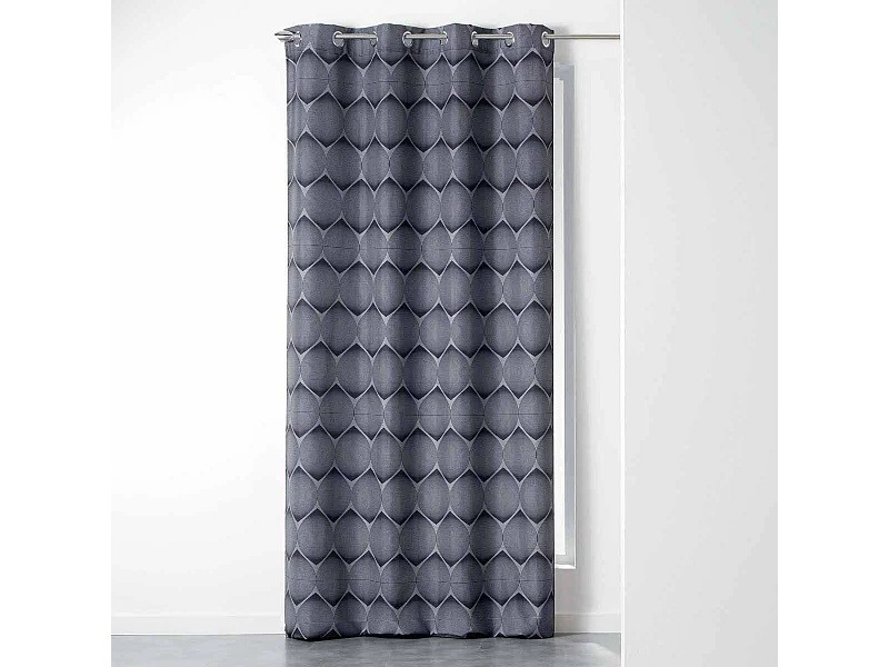 Rideau à Oeillets "Geodesie" 140x260cm Anthracite