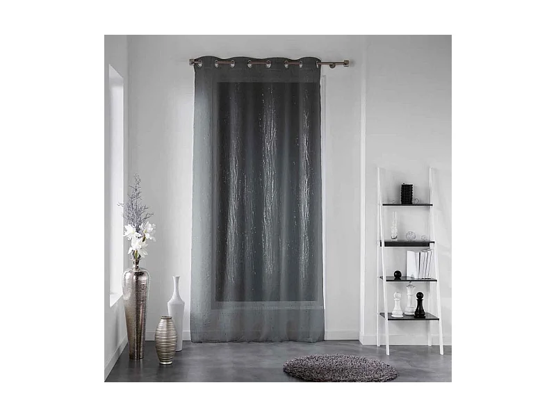 Rideau Voilage à Œillets "Filiane" 140x180cm Anthracite