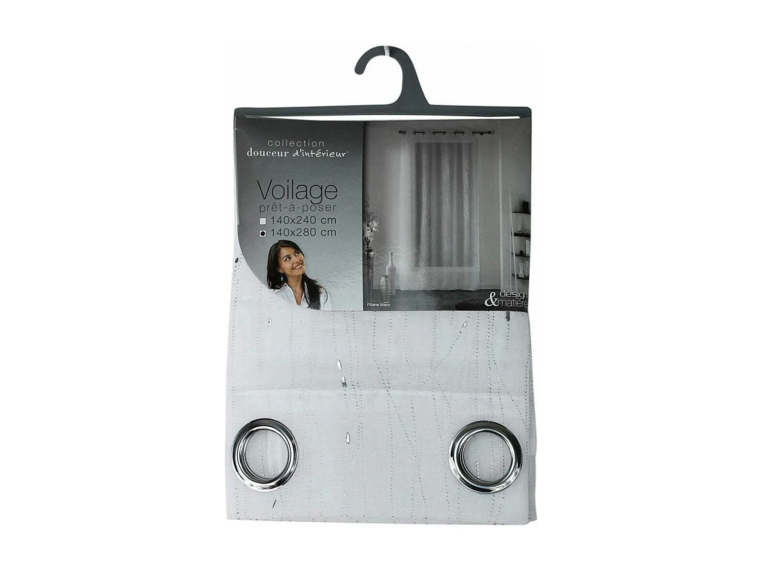 Rideau Voilage "Filiane" 140x240cm Blanc