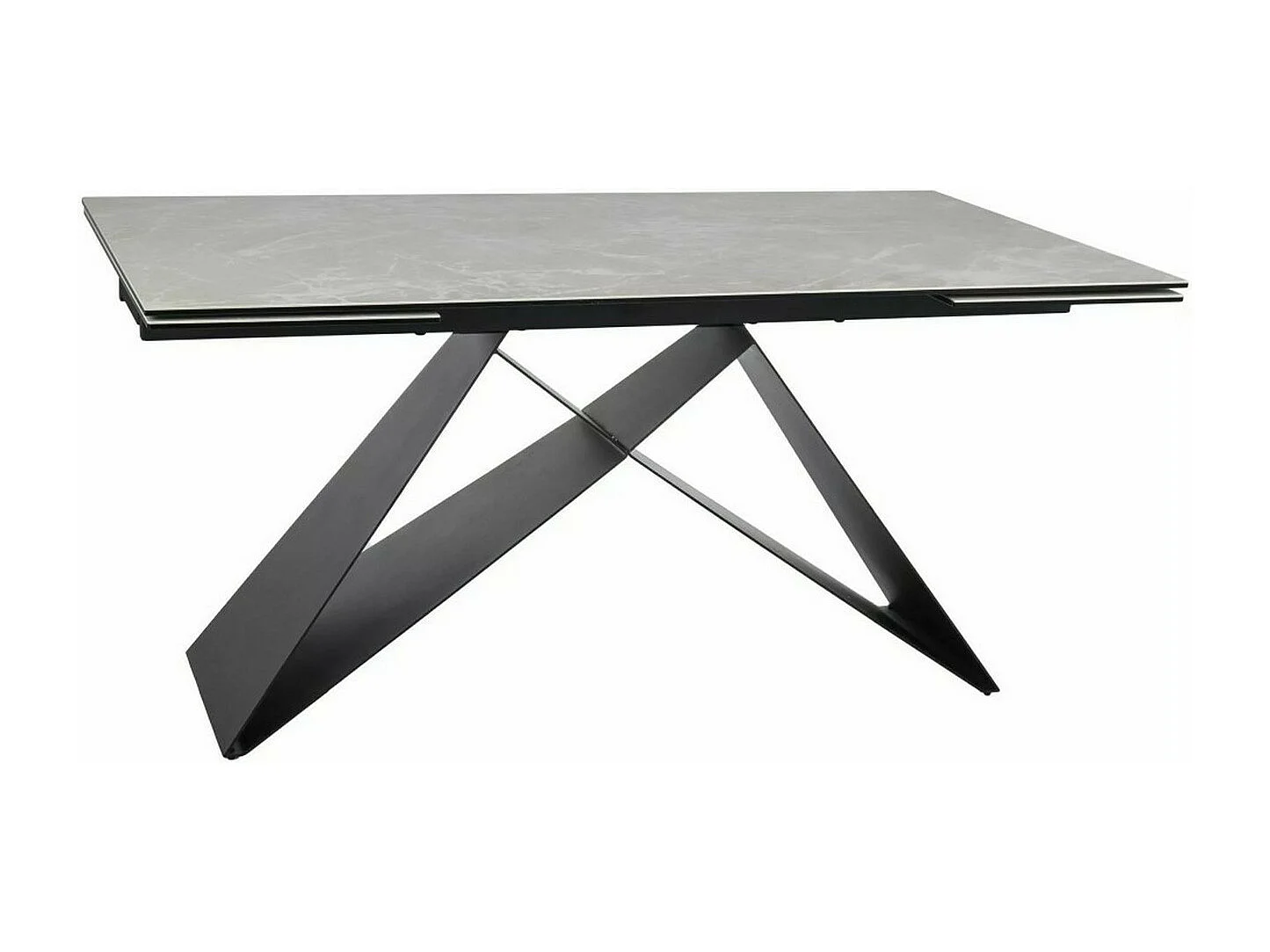 Tavolo da pranzo allungabile di design Diamond Cream Holly con piano in ceramica