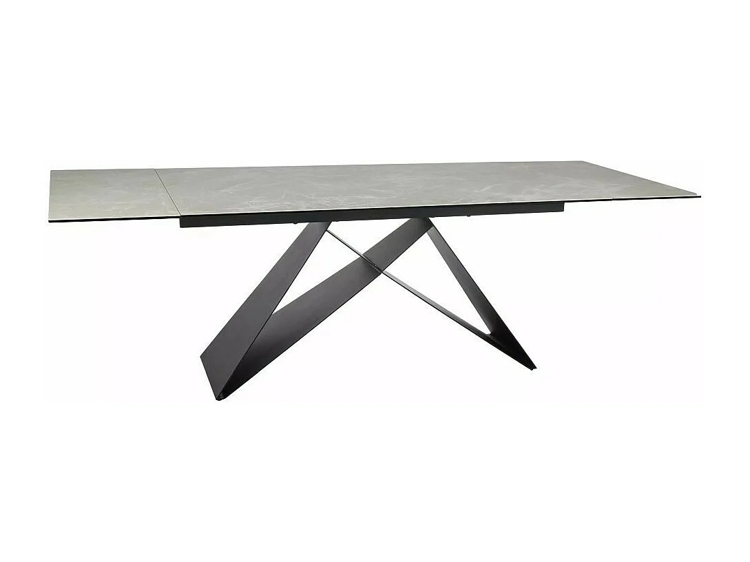 Tavolo da pranzo allungabile di design Diamond Cream Holly con piano in ceramica