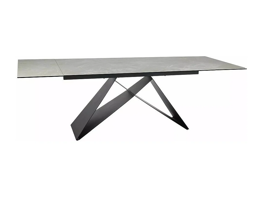 Table à manger design extensible avec plateau en céramique Diamond Cream Holly