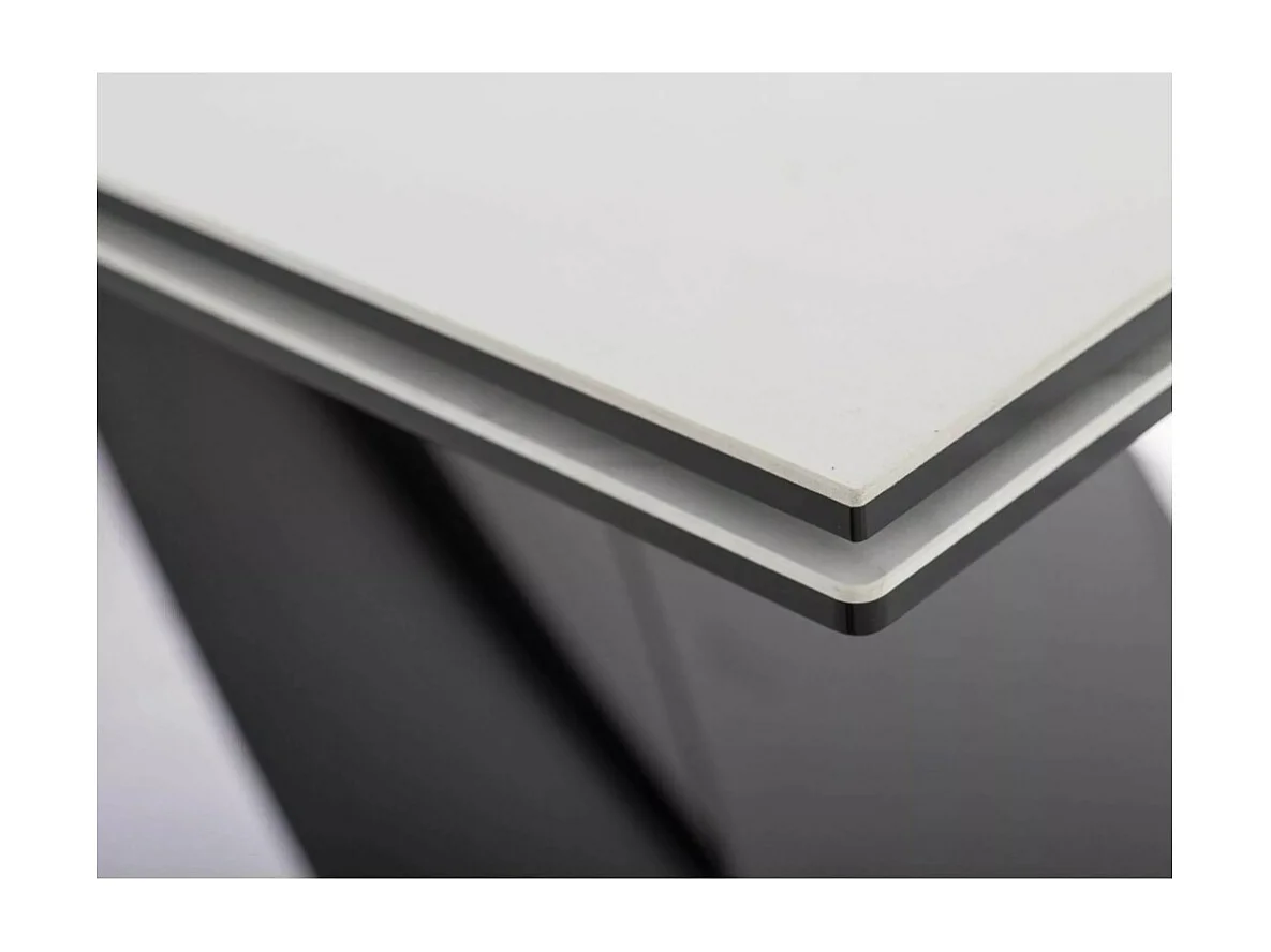 Table à manger design extensible avec plateau en céramique Diamond Cream Holly
