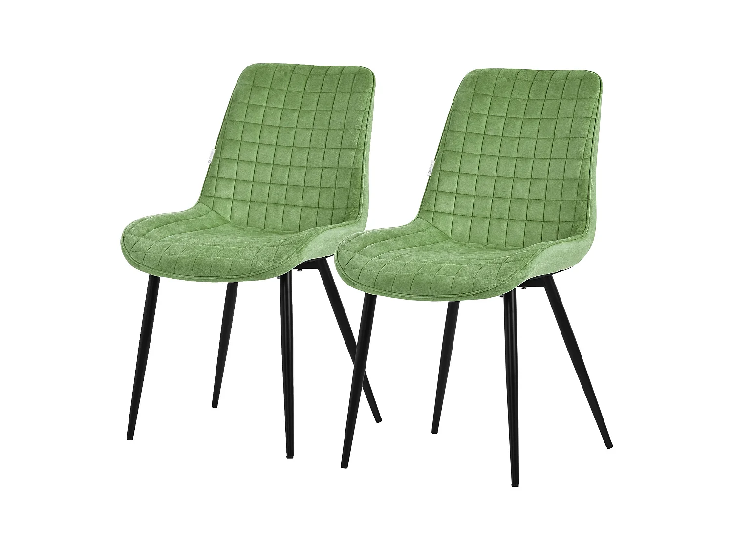 Lot de 2 chaises de salle à manger cuisine salon rembourrées en velours sauge