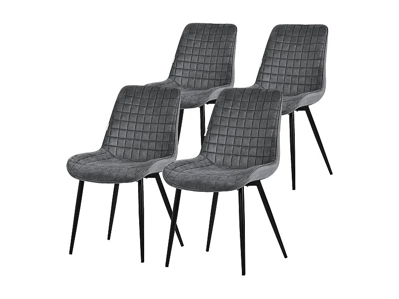 Juego de 4 sillas de comedor sillas de cocina sillas de salón sillas tapizadas terciopelo