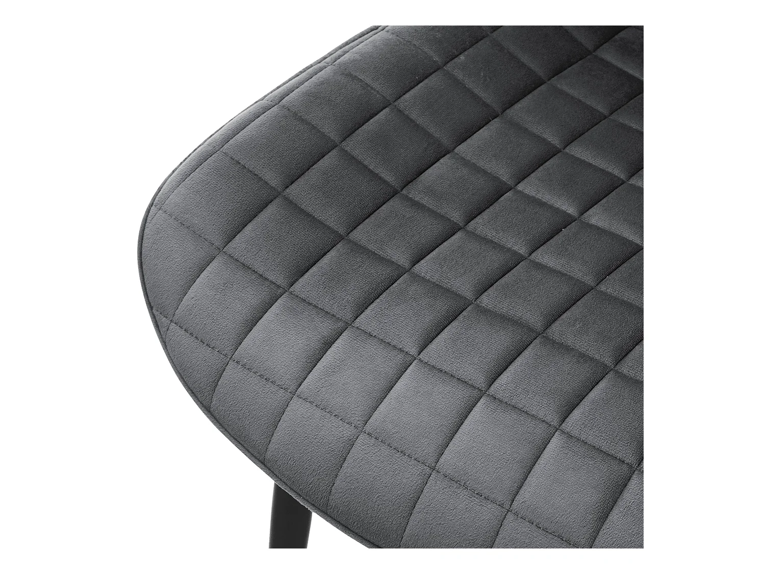 Lot de 4 chaises de salle à manger cuisine rembourrées en velours anthracite