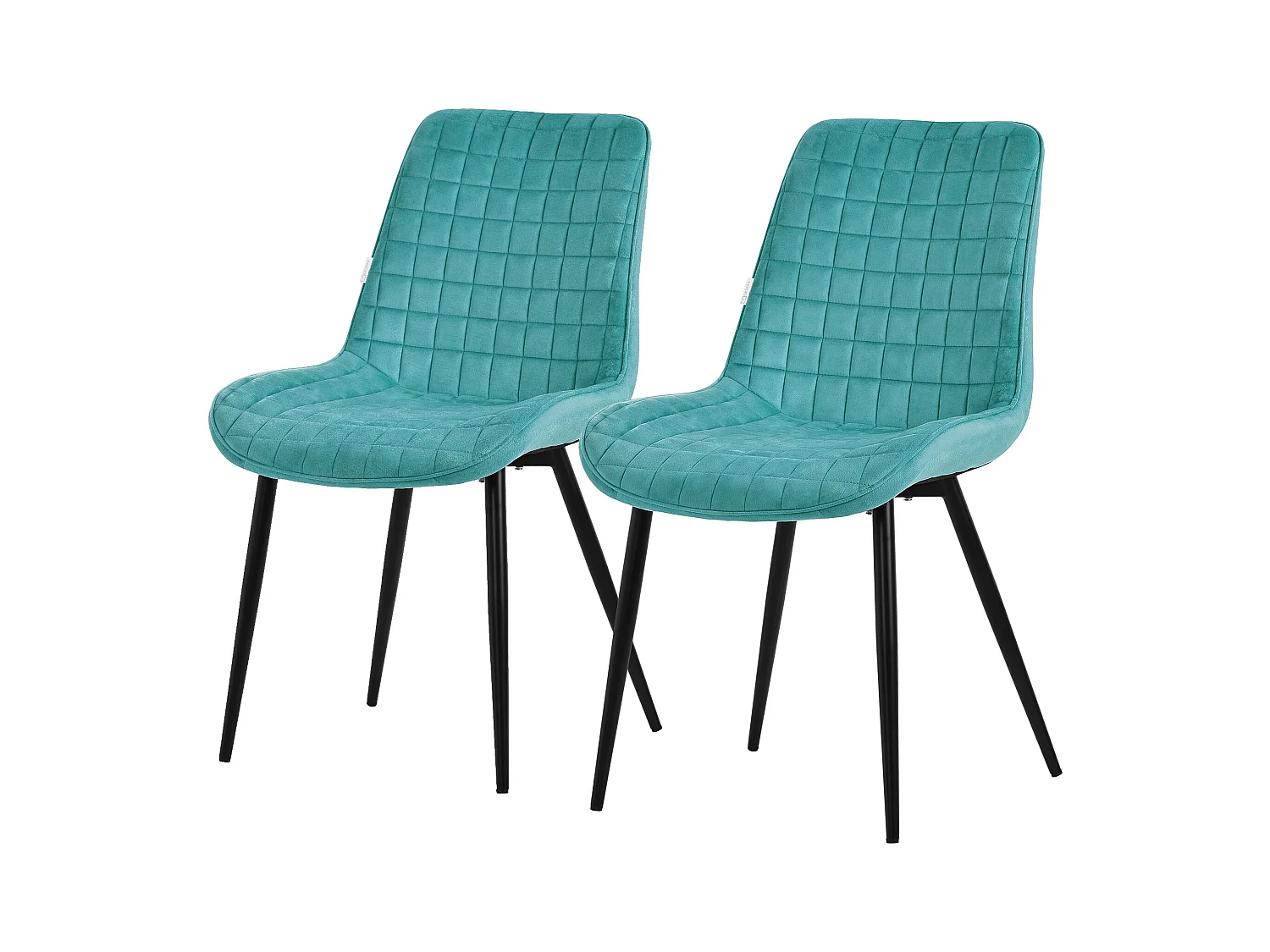Lot de 2 chaises de salle à manger cuisine salon rembourrées en velours pétrole