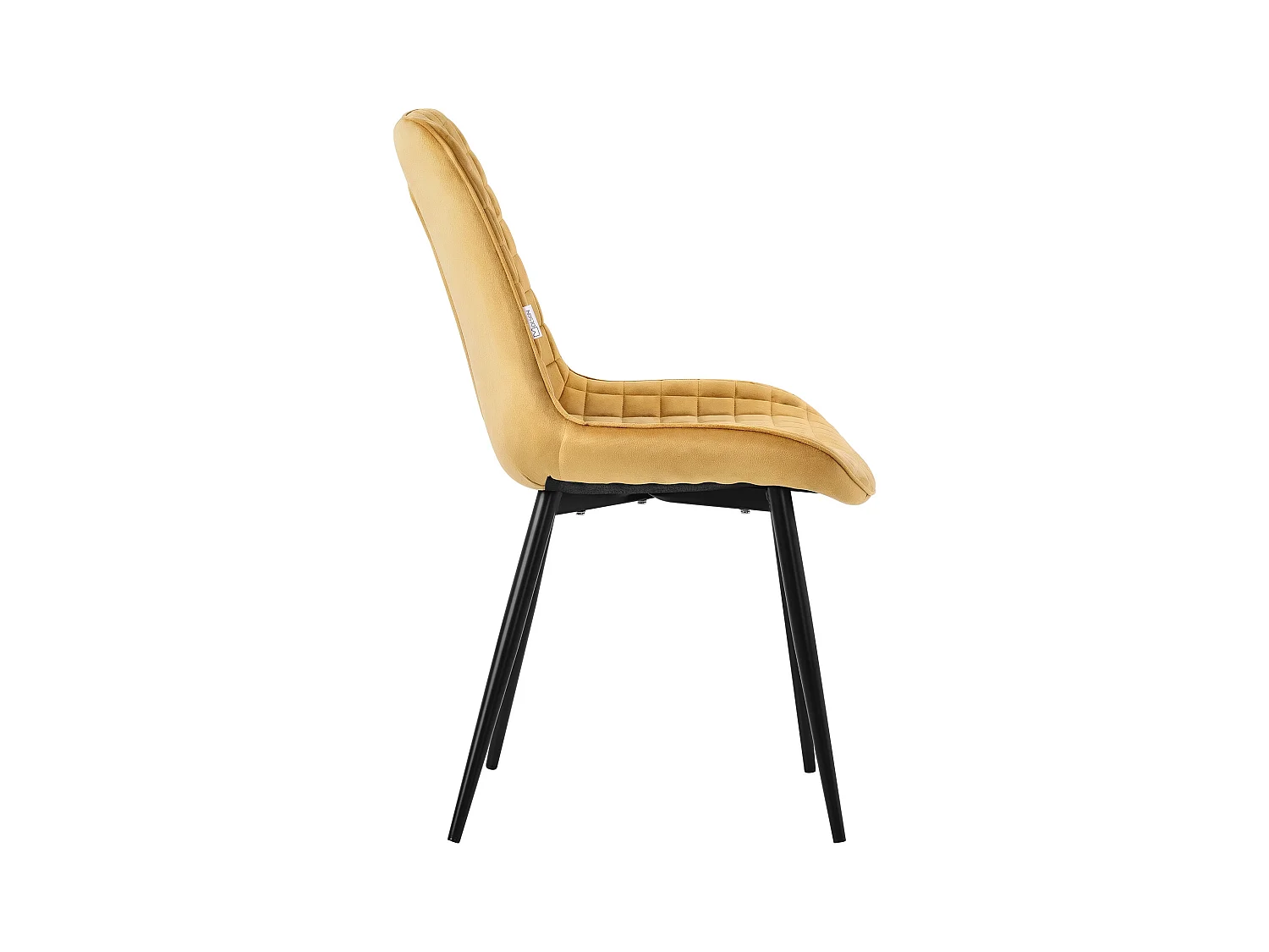 Lot de 2 chaises de salle à manger cuisine rembourrées en velours jaune moutarde