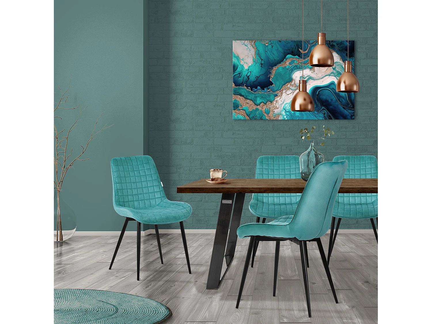 Set di 4 sedie sala da pranzo sedie cucina sedia soggiorno sedia imbottita velluto