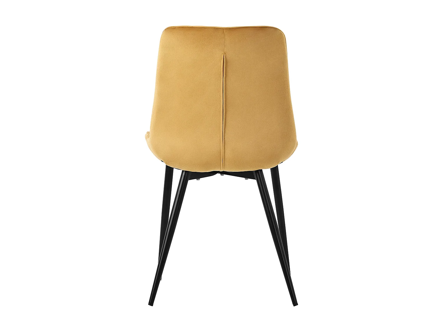 Lot de 4 chaises de salle à manger cuisine rembourrées en velours jaune moutarde