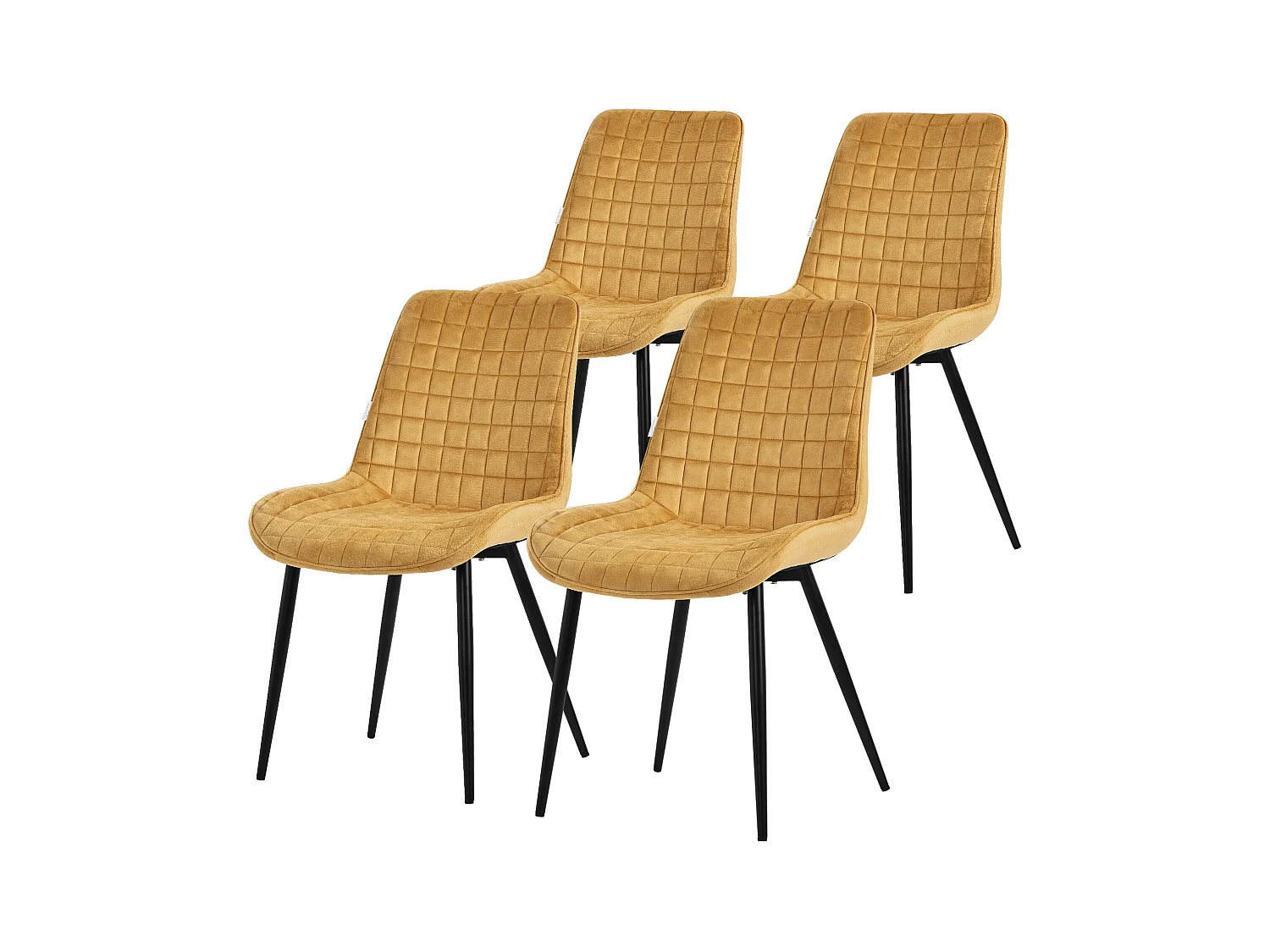 Juego de 4 sillas de comedor sillas de cocina sillas de salón sillas tapizadas terciopelo