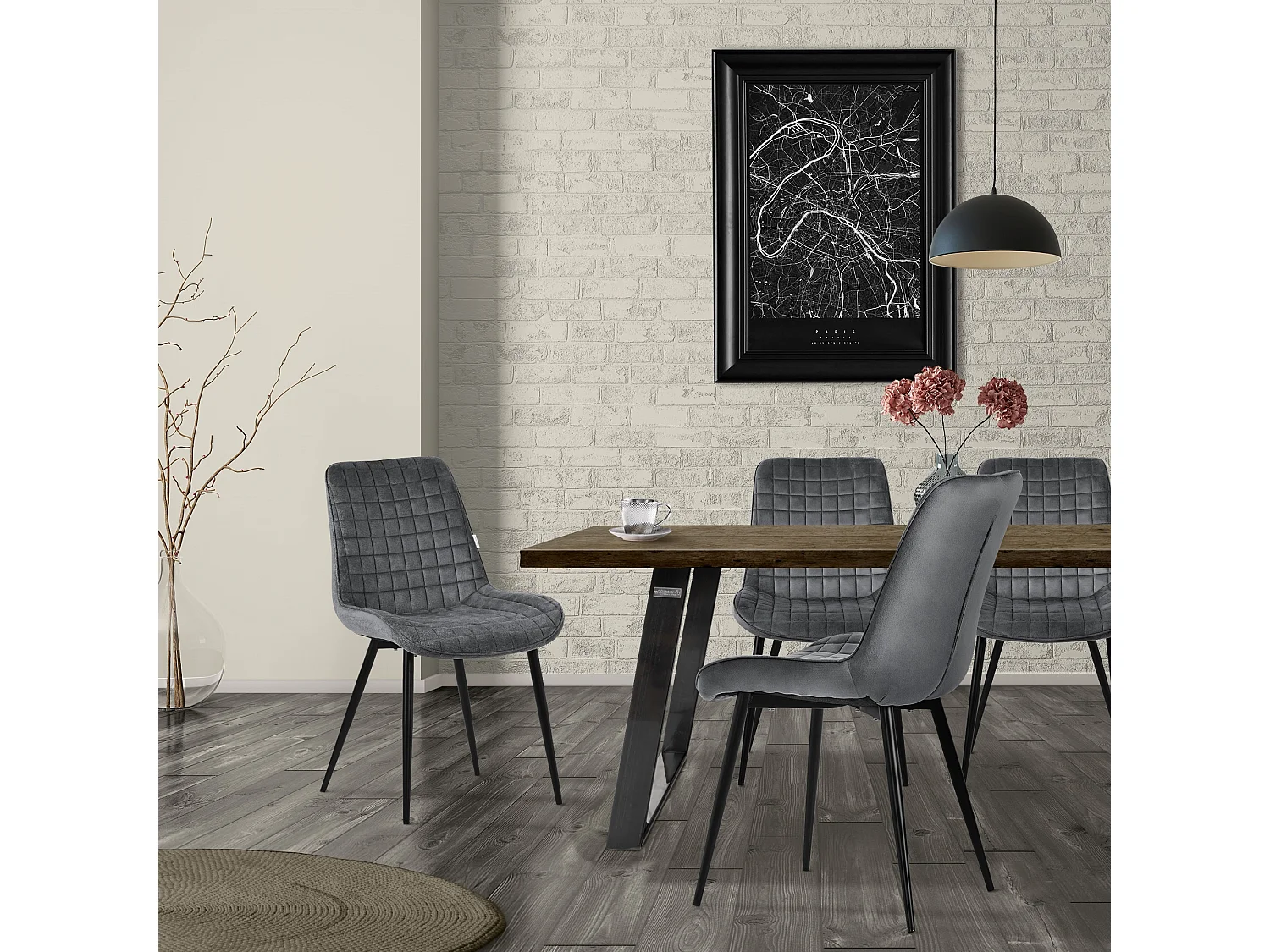 Lote de 2 sillas de comedor sillas de cocina sillas de salón sillas tapizadas terciopelo