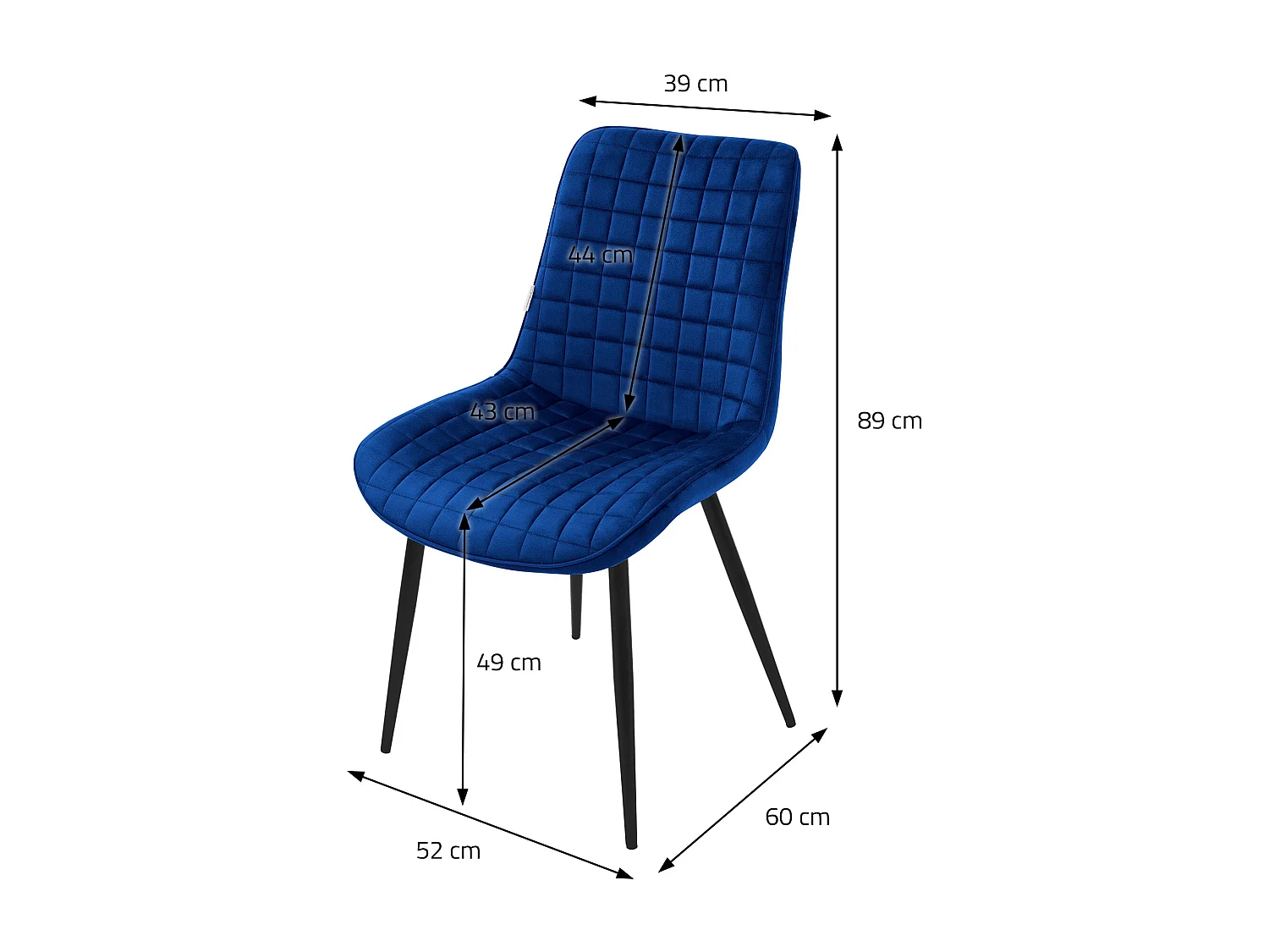 Set di 4 sedie sala da pranzo sedie cucina sedia soggiorno sedia imbottita velluto