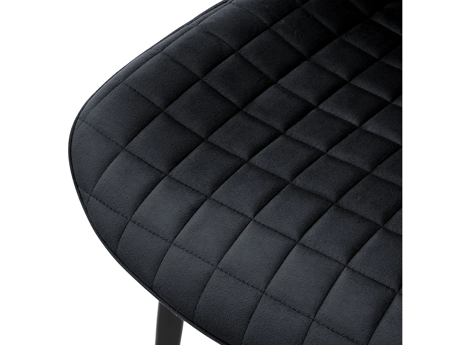 Lot de 2 chaises de salle à manger cuisine salon rembourrées en velours noir