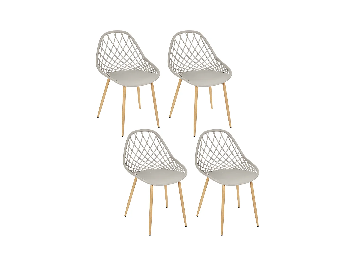 Chaise Exterieur Malaga Taupe - Lot De 4 Gris