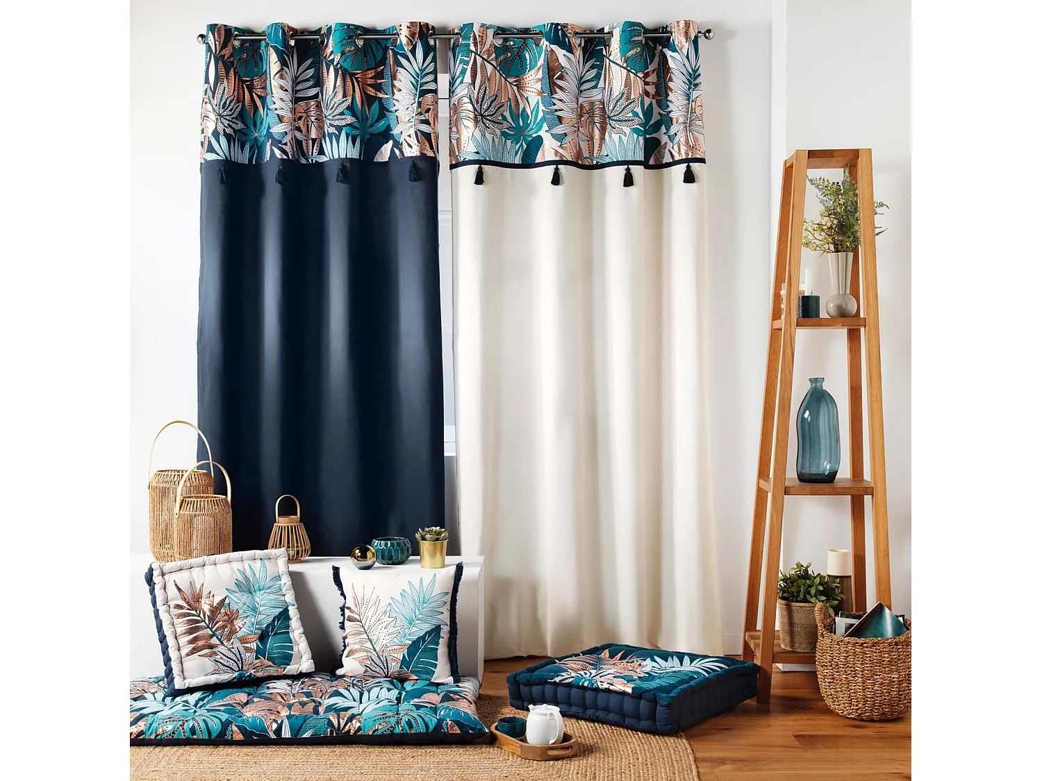 Top-Vorhang mit exotischem Druck 140 x 240 cm