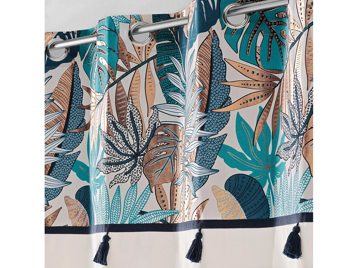 Cortina con estampado exótico 140 x 240 cm