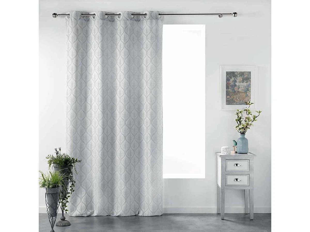 Rideau à Œillets "Oxalis" 140x260cm Gris