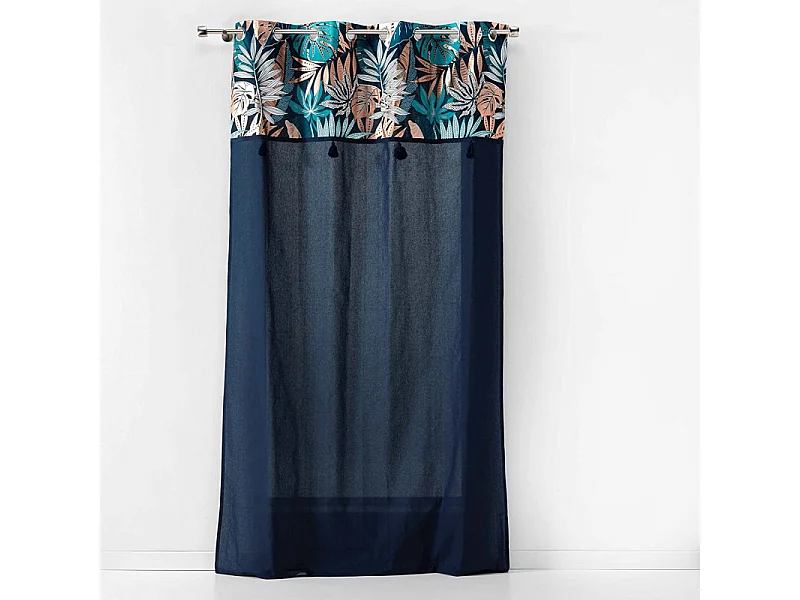 Rideau à Œillets Imprimé "Alianor" 140x240cm Bleu